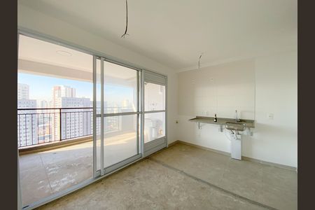 Sala/Cozinha de apartamento para alugar com 2 quartos, 56m² em Barra Funda, São Paulo