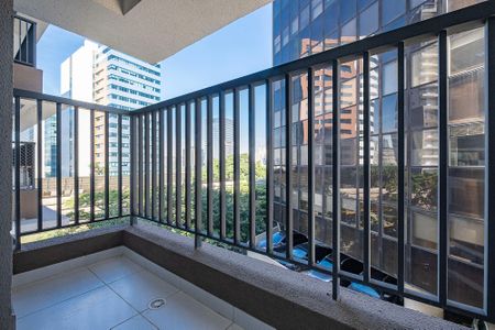 Sala/Cozinha - Varanda de apartamento para alugar com 1 quarto, 27m² em Pinheiros, São Paulo