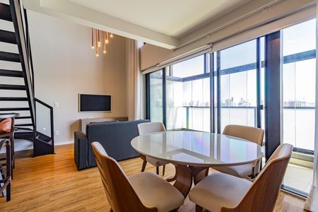 Sala/Cozinha de apartamento para alugar com 1 quarto, 58m² em Campo Belo, São Paulo