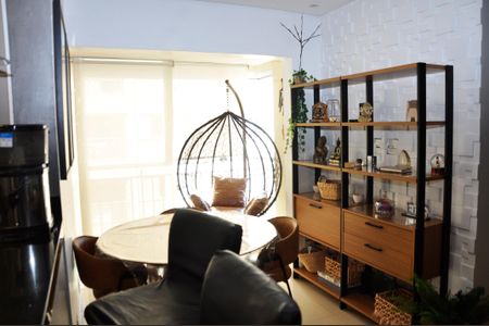 Detalhe - Sala e Sala de Jantar com Varanda de apartamento para alugar com 3 quartos, 65m² em Freguesia do Ó, São Paulo
