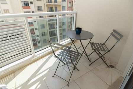 Varanda da Sala de apartamento à venda com 1 quarto, 47m² em Bela Vista, São Paulo