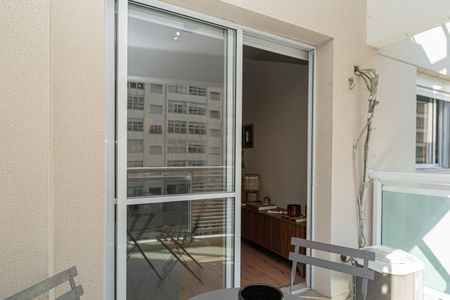 Varanda da Sala de apartamento à venda com 1 quarto, 47m² em Bela Vista, São Paulo