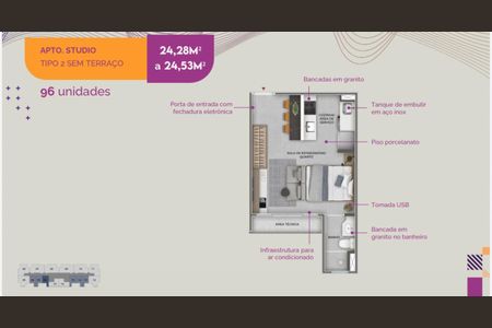 planta de apartamento à venda com 1 quarto, 25m² em Nova Suíça, Belo Horizonte