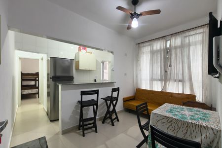 Sala de apartamento para alugar com 1 quarto, 37m² em Guilhermina, Praia Grande