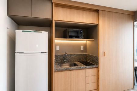 Cozinha de kitnet/studio para alugar com 1 quarto, 20m² em Bela Vista, São Paulo