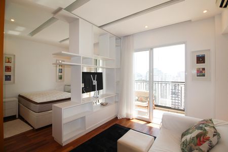 Sala de apartamento para alugar com 1 quarto, 48m² em Moema, São Paulo