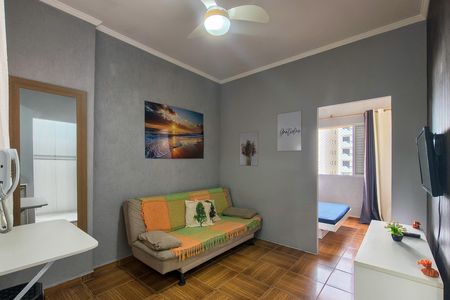Sala de apartamento para alugar com 1 quarto, 39m² em Vila Tupi, Praia Grande
