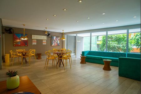 Studio para alugar com 28m², 1 quarto e sem vaga Studio para alugar com 28m², 1 quarto e sem vagaÁrea comum - Salão de festas