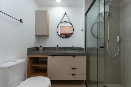 Studio para alugar com 25m², 1 quarto e sem vaga Studio para alugar com 25m², 1 quarto e sem vagaBanheiro Social