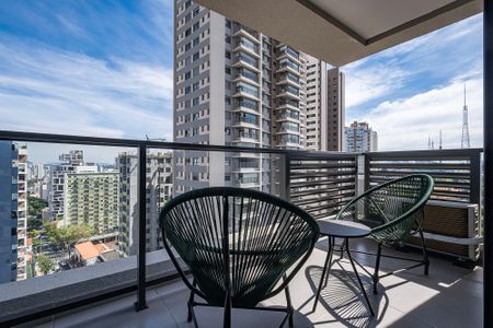 Studio - Varanda de kitnet/studio para alugar com 1 quarto, 27m² em Pinheiros, São Paulo