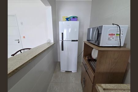 Cozinha de apartamento para alugar com 1 quarto, 50m² em Vila Caiçara, Praia Grande