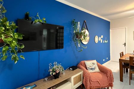 Sala de apartamento para alugar com 1 quarto, 50m² em Orquidario, Santos