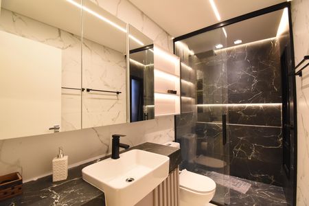 Casa de condomínio para alugar com 151m², 3 quartos e 2 vagasBanheiro da Suíte