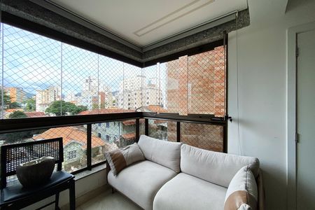 Varanda da Sala de apartamento à venda com 3 quartos, 93m² em Santo Antônio, Belo Horizonte