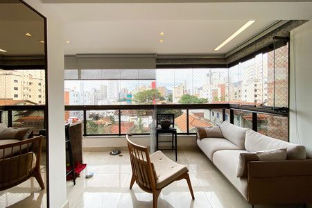 Varanda da Sala de apartamento à venda com 3 quartos, 93m² em Santo Antônio, Belo Horizonte
