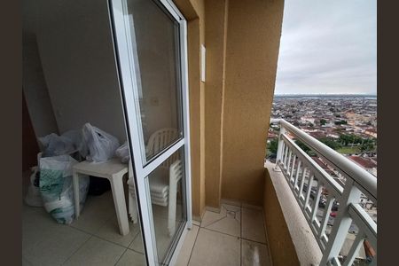 Varanda da Sala de apartamento para alugar com 2 quartos, 46m² em Parque Sao Vicente, São Vicente