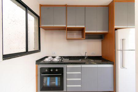 Cozinha de apartamento para alugar com 1 quarto, 29m² em Chácara Mafalda, São Paulo