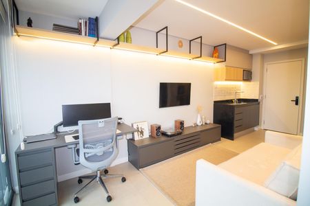 Sala de apartamento para alugar com 1 quarto, 34m² em Santo Amaro, São Paulo