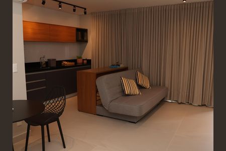 Sala e Cozinha de apartamento para alugar com 1 quarto, 49m² em Setor Bueno, Goiânia