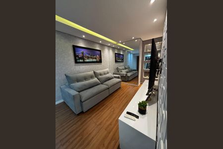 Sala de apartamento à venda com 3 quartos, 96m² em Vila Scarpelli, Santo André