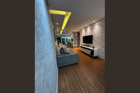 Sala  de apartamento à venda com 3 quartos, 96m² em Vila Scarpelli, Santo André