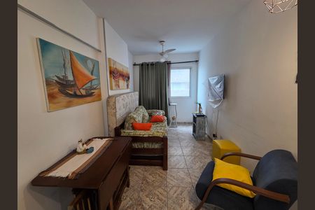 Sala de apartamento para alugar com 1 quarto, 42m² em Aviação, Praia Grande