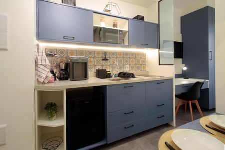 Cozinha de kitnet/studio à venda com 1 quarto, 24m² em Tatuapé, São Paulo