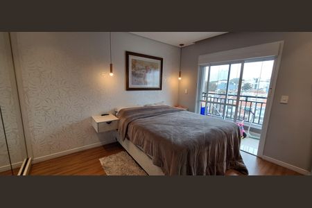 Suíte master de apartamento à venda com 3 quartos, 96m² em Vila Scarpelli, Santo André