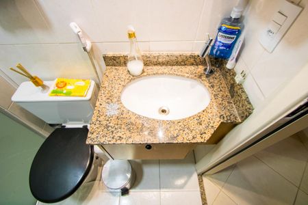Banheiro do quarto 1 de apartamento à venda com 2 quartos, 59m² em Vila Príncipe de Gales, Santo André
