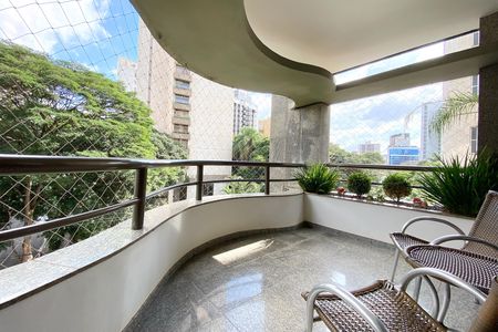 Varanda da Sala de apartamento à venda com 4 quartos, 229m² em Serra, Belo Horizonte