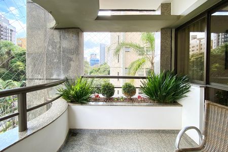 Varanda da Sala de apartamento à venda com 4 quartos, 229m² em Serra, Belo Horizonte