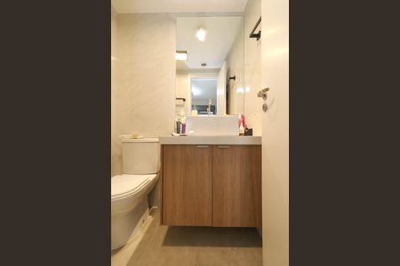 Banheiro da Suíte de apartamento à venda com 1 quarto, 52m² em Vila Anglo Brasileira, São Paulo