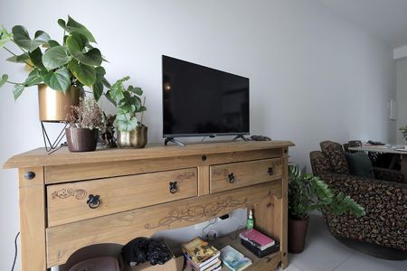 Sala e Sala de Jantar de apartamento à venda com 1 quarto, 41m² em Vila Alpina, Santo André