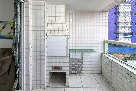 Varanda da sala  de apartamento para alugar com 1 quarto, 55m² em Maracanã, Praia Grande