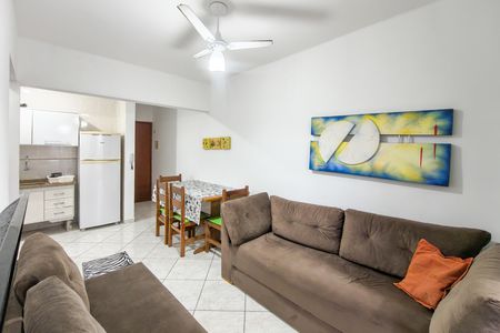 Sala de apartamento para alugar com 1 quarto, 55m² em Maracanã, Praia Grande