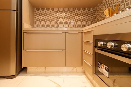 Cozinha de apartamento à venda com 1 quarto, 35m² em Tremembé, São Paulo