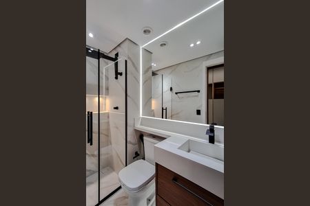 Banheiro de kitnet/studio para alugar com 1 quarto, 27m² em Ipiranga, São Paulo