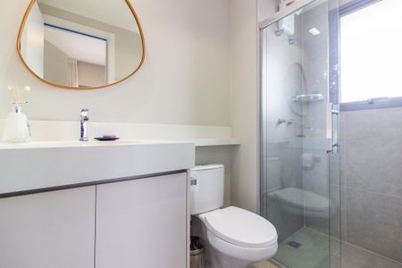 Apartamento para alugar com 25m², 1 quarto e sem vaga Apartamento para alugar com 25m², 1 quarto e sem vagaBanheiro da Suíte