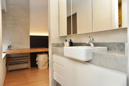 Studio para alugar com 44m², 1 quarto e 1 vaga Studio para alugar com 44m², 1 quarto e 1 vagaBanheiro