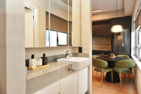 Studio para alugar com 44m², 1 quarto e 1 vaga Studio para alugar com 44m², 1 quarto e 1 vagaBanheiro