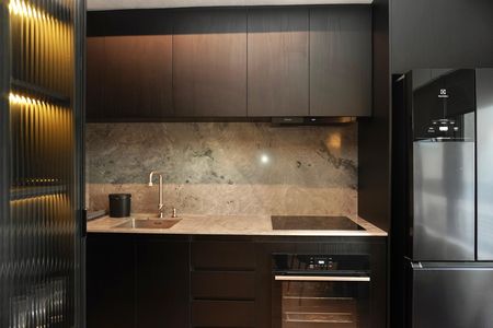 Studio para alugar com 44m², 1 quarto e 1 vaga Studio para alugar com 44m², 1 quarto e 1 vagaCozinha e Área de Serviço