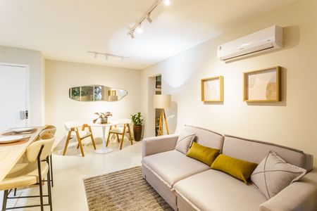 Sala de apartamento para alugar com 1 quarto, 45m² em Indianópolis, São Paulo