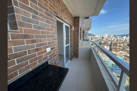 Varanda da Sala de apartamento para alugar com 2 quartos, 57m² em Parque Bitaru, São Vicente
