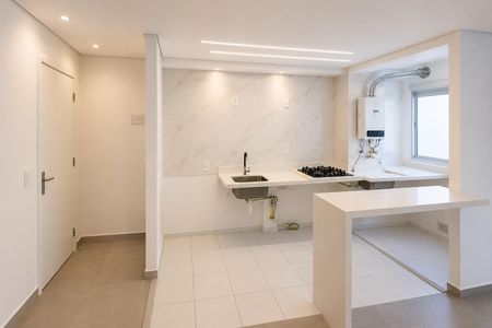 Apartamento à venda com 45m², 2 quartos e sem vaga Apartamento à venda com 45m², 2 quartos e sem vagaCozinha moderna com piso de porcelanato e iluminação adequada.