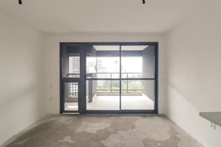 Parede branca e janela com vista para a cidade. de kitnet/studio à venda com 1 quarto, 33m² em Higienópolis, São Paulo