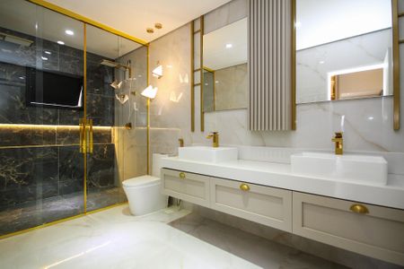 Casa de condomínio para alugar com 381m², 4 quartos e 4 vagas Casa de condomínio para alugar com 381m², 4 quartos e 4 vagasBanheiro Suíte 1