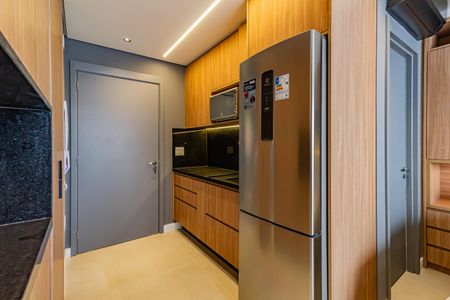 Cozinha de kitnet/studio para alugar com 1 quarto, 27m² em Cidade Monções, São Paulo