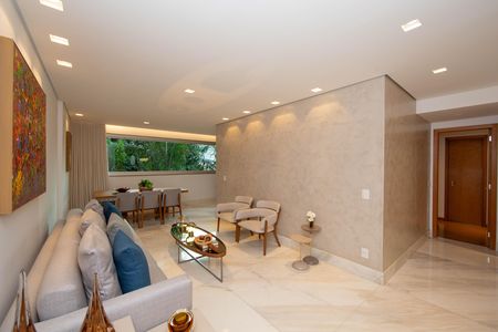 SALA de apartamento à venda com 4 quartos, 138m² em Santo Agostinho, Belo Horizonte