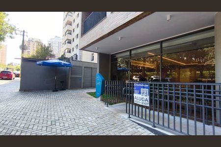 Studio para alugar com 33m², 1 quarto e sem vaga Studio para alugar com 33m², 1 quarto e sem vagaFachada + Plaquinha