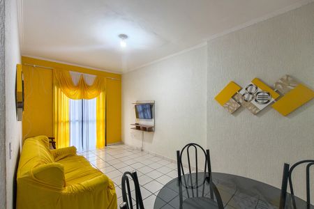 Sala de apartamento para alugar com 1 quarto, 55m² em Vila Assuncao, Praia Grande